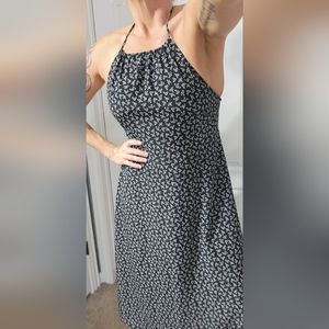 Lily Rose tie up, backless, black/white summer dress, size XL